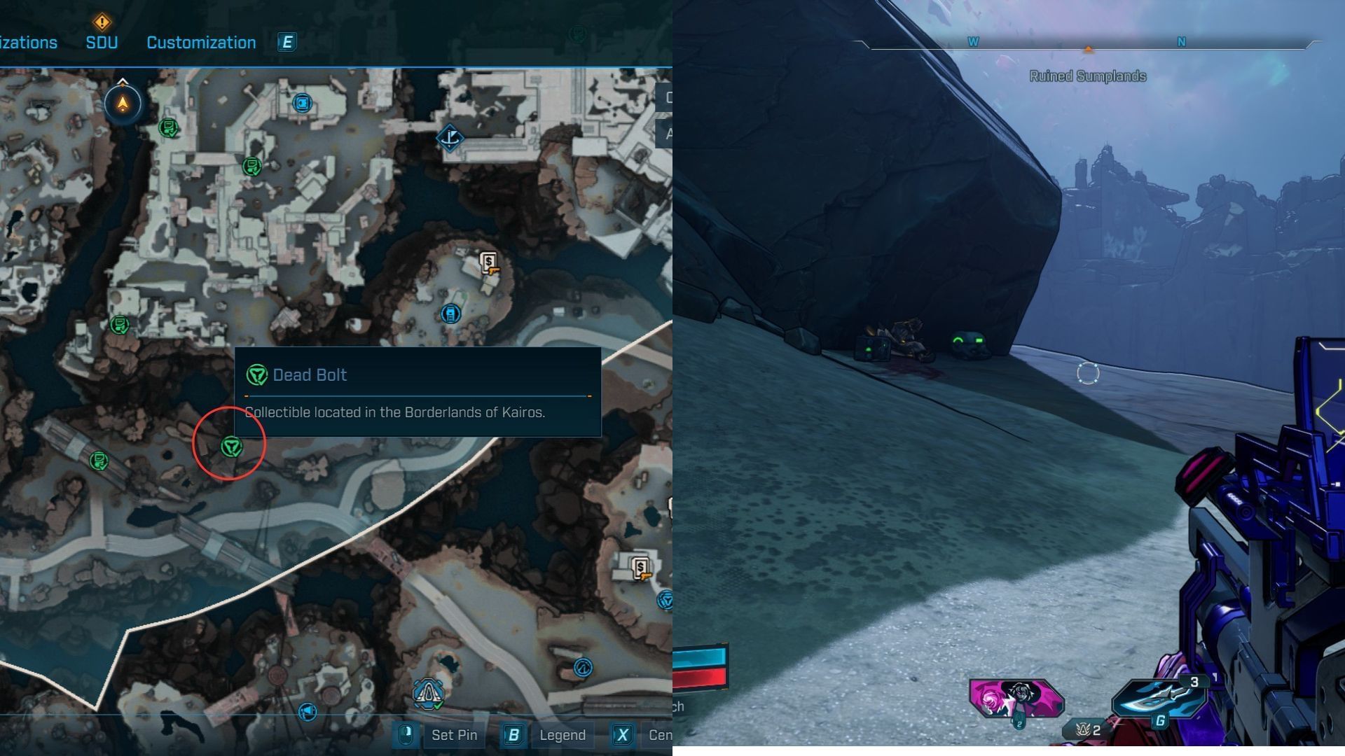 Ruined Sumplands Dead Bolt #2 location (Image via 2K)