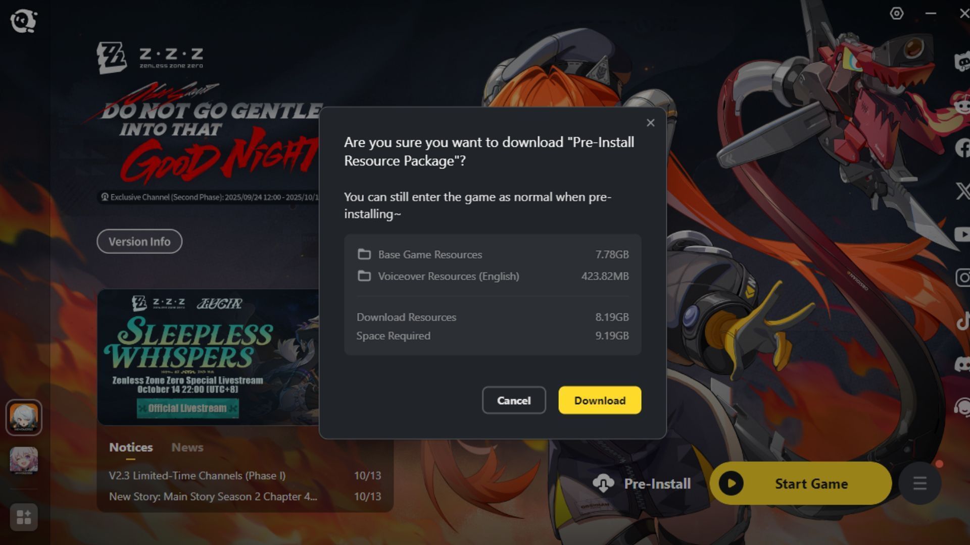 Preload size for PC (Image via HoYoverse)