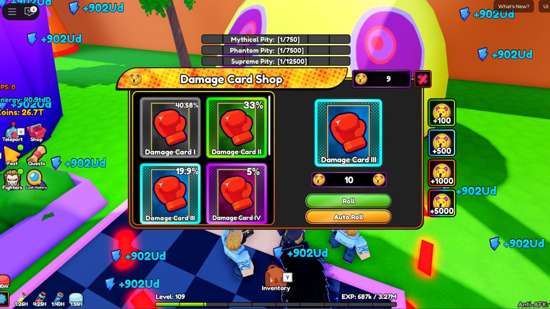 There are eight varieties in the Damage Card Shop gacha (Image via Roblox)