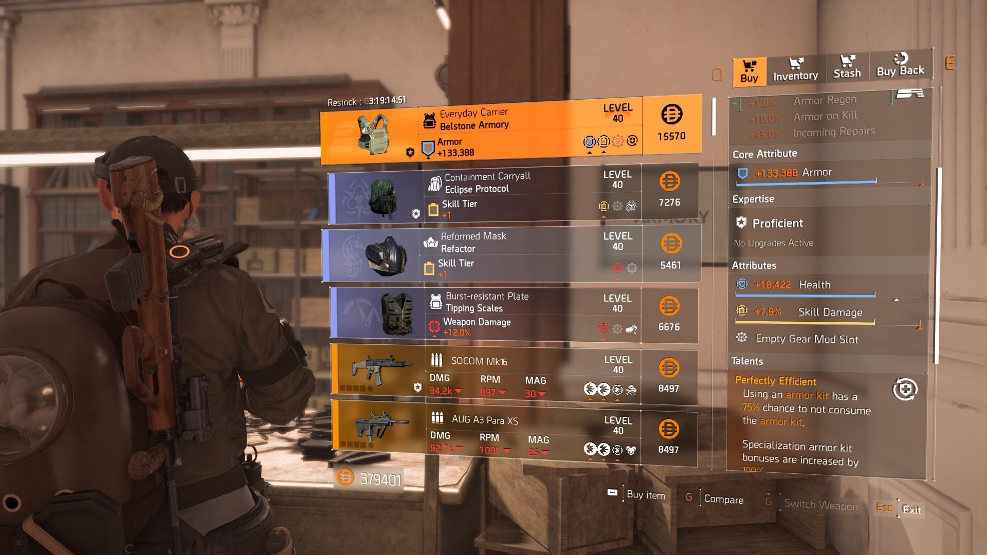The Division 2 vendor found at Clan Quarters (Image via SK Gaming || Ubisoft)