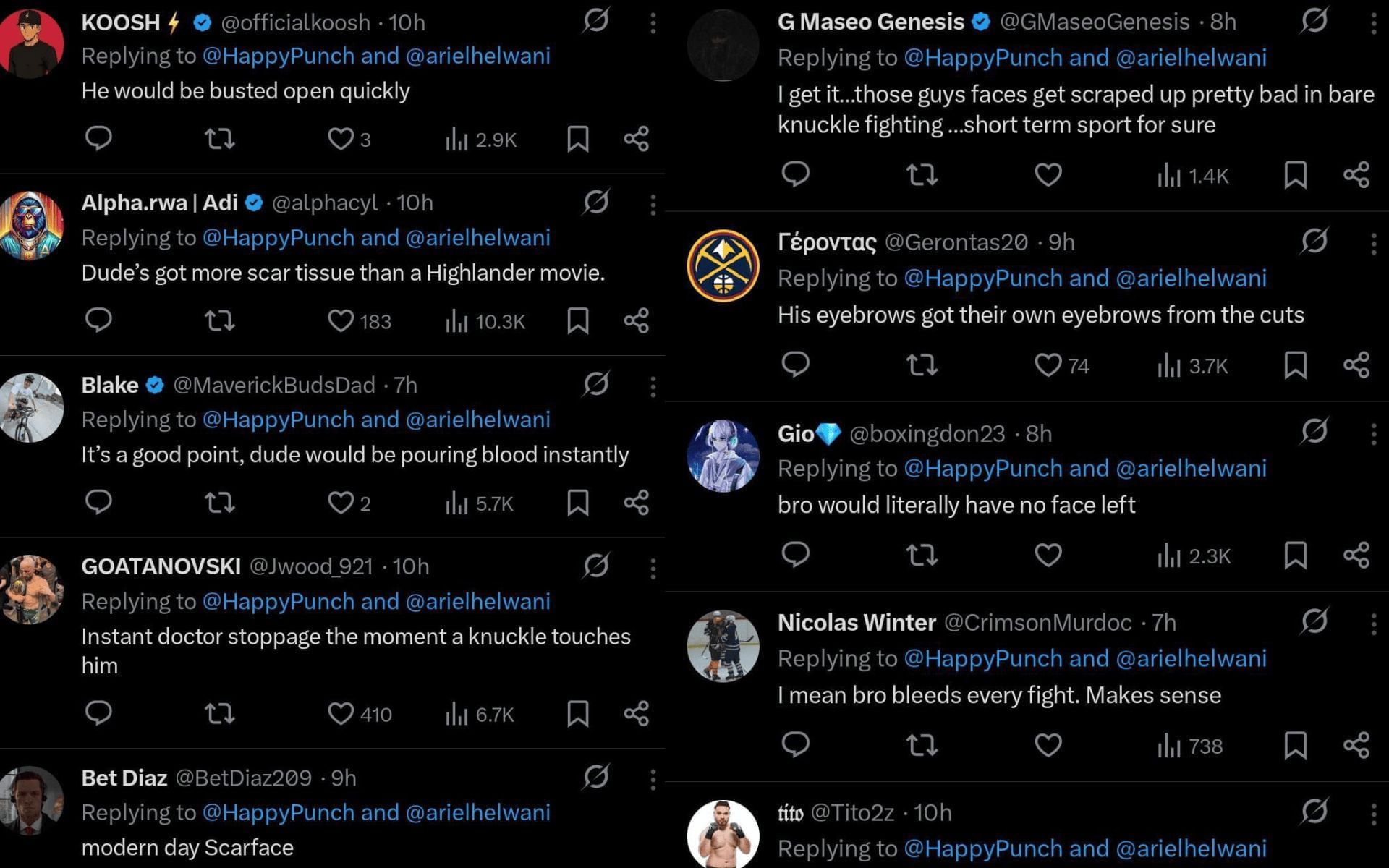 Fans&#039; reaction to the reason behind Nate Diaz&#039;s failed potential BKFC move. [Screenshots courtesy: @HappyPunch on X]