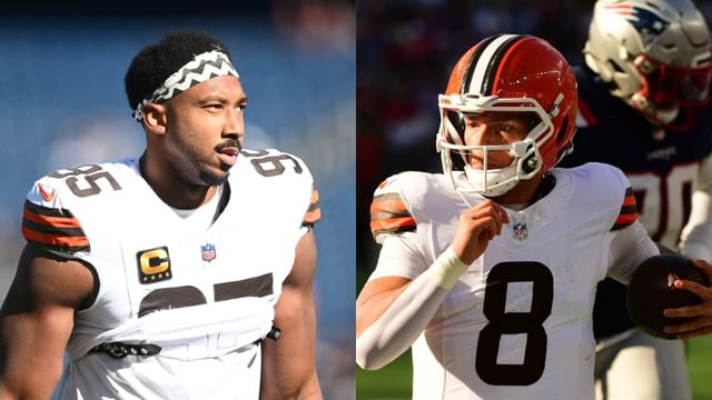 Watch) Myles Garrett furiously slams his helmet on sidelines after Dillon Gabriel's struggles lead to Browns' embarrassing loss to Patriots