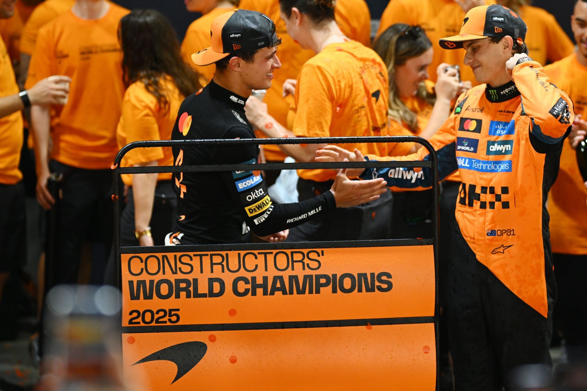 Oscar Piastri and Lando Norris after the Singapore Grand Prix - Source: Getty
