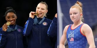 Simone Biles’ teammate Jade Carey reacts as 17-year-old Dulcy Caylor secures spot on USA’s World Championships team