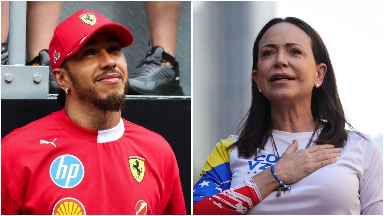 Lewis Hamilton reacts to Maria Corina Machado getting the Noble Peace Prize (Getty Images)