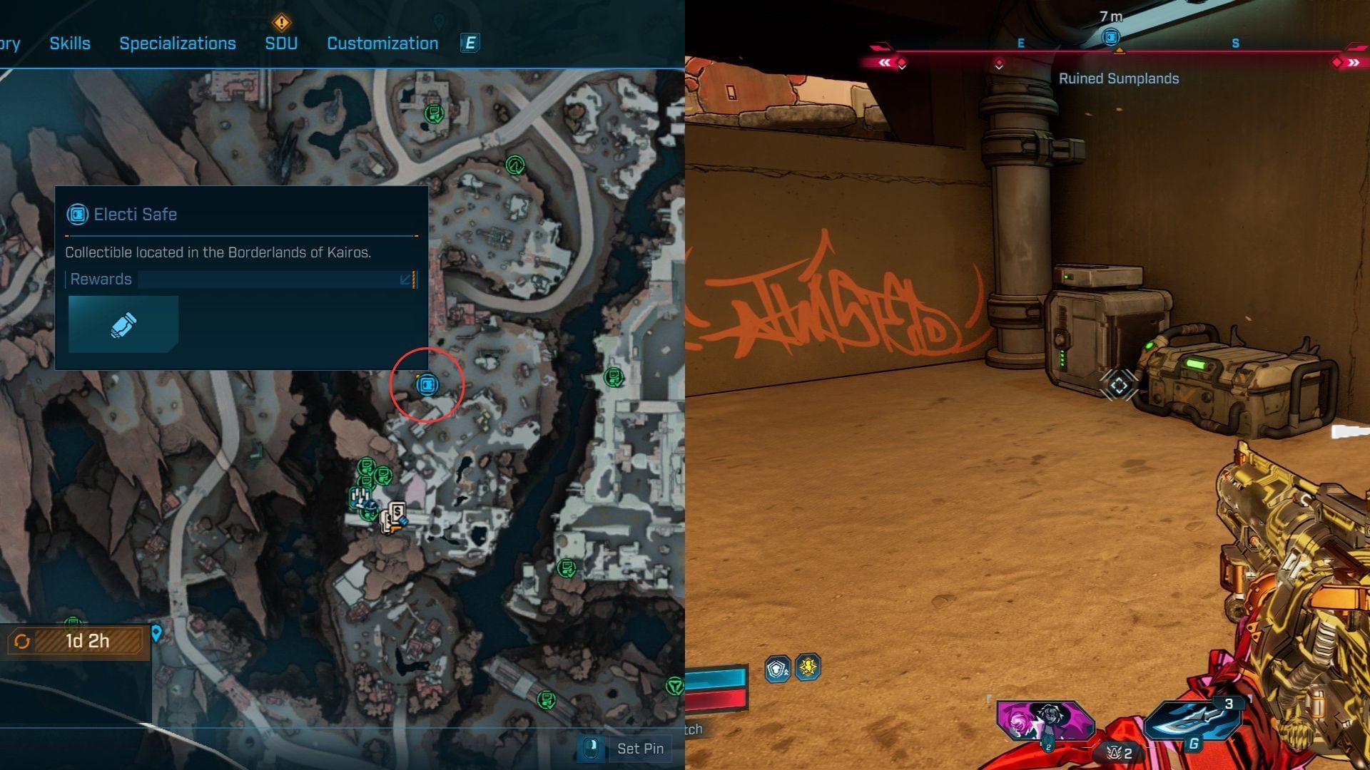 Ruined Sumplands Electi Safe #3 location (Image via 2K)