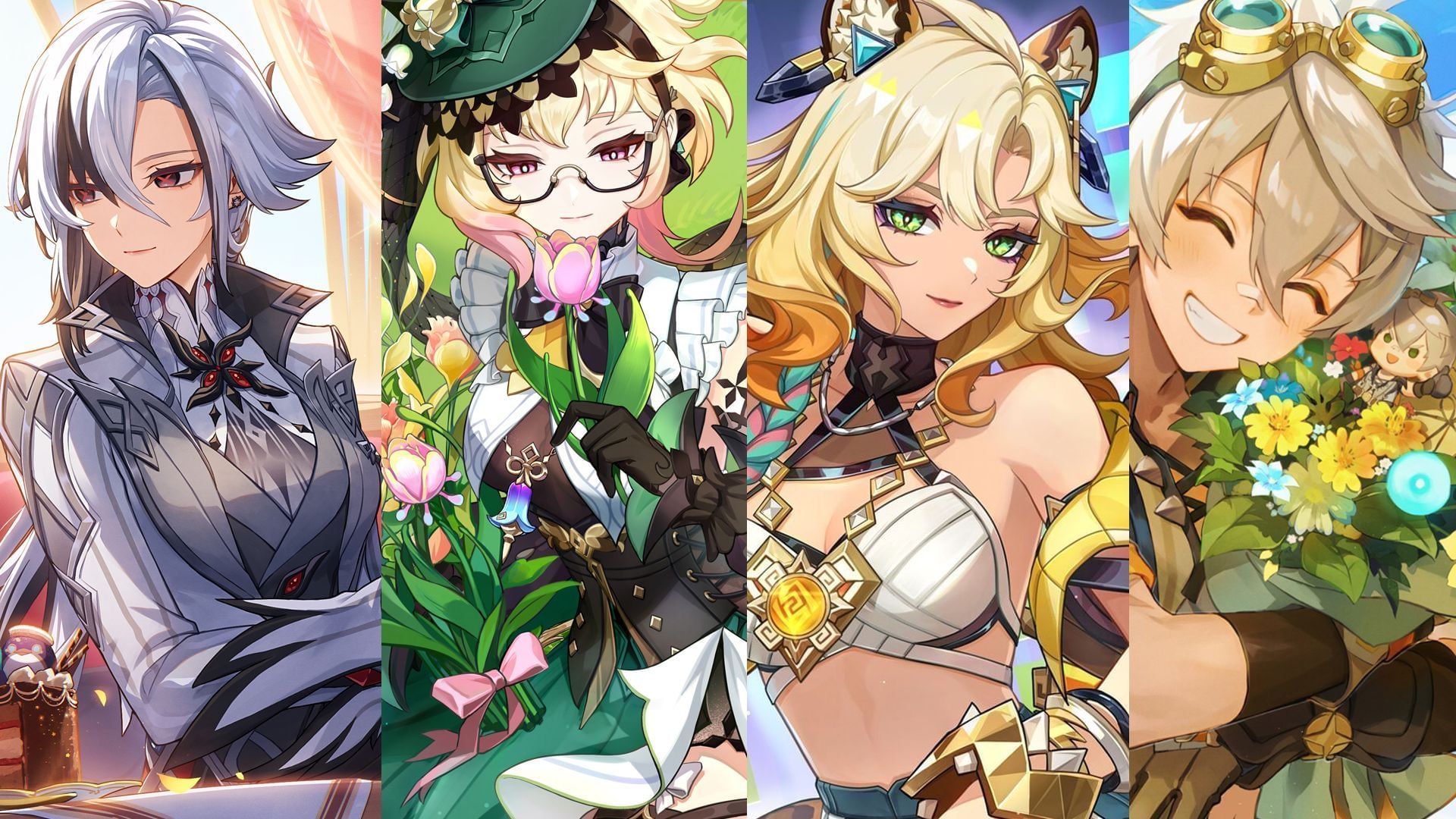 Arlecchino, Emilie, Xilonen, Bennett (Image via Sportskeeda Gaming/HoYoverse)