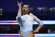 Jordan Chiles at 2025 NCAA Women's Gymnastics Championships. Source: Getty