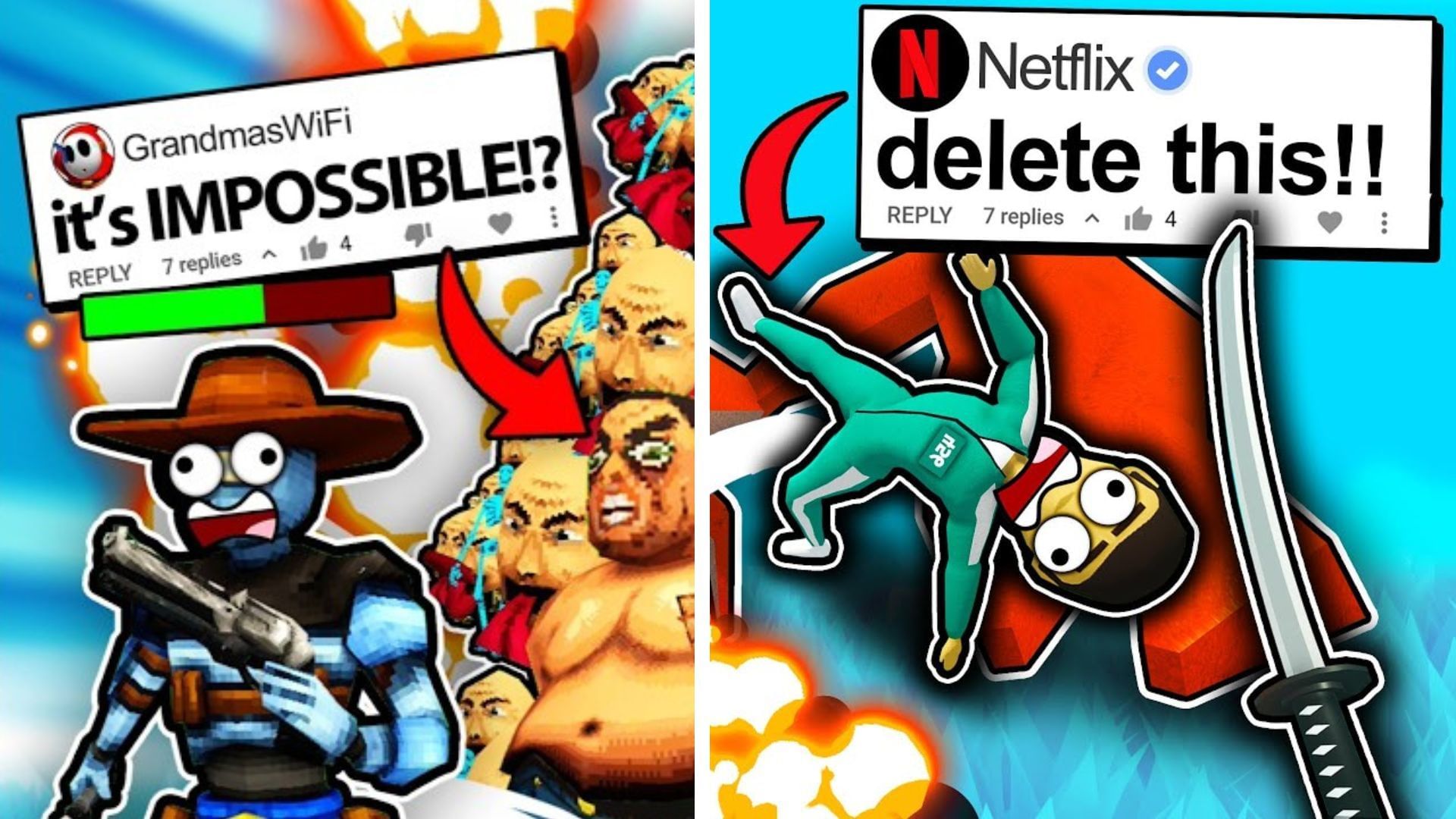 vedinad&#039;s thumbnail (Left) vs Dani&#039;s thumbnail (Right) (Image via YouTube/@Dani and @Vedinad)