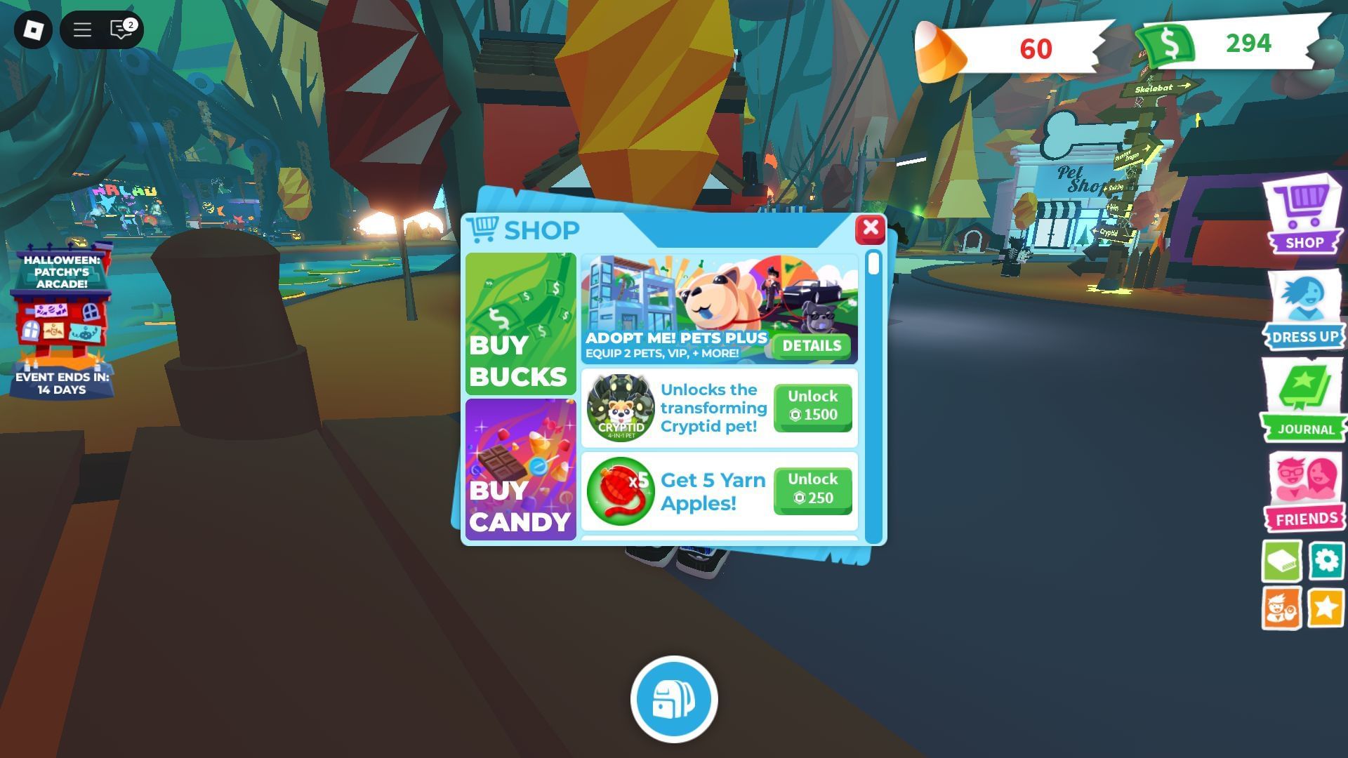 Cryptid can be bought from the in-game shop (Image via Roblox)