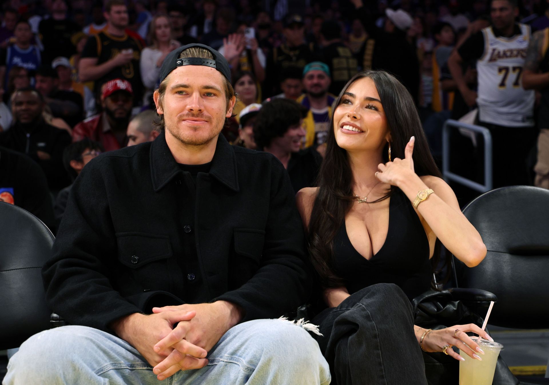 Celebrities At The Los Angeles Lakers Game - Source: Getty