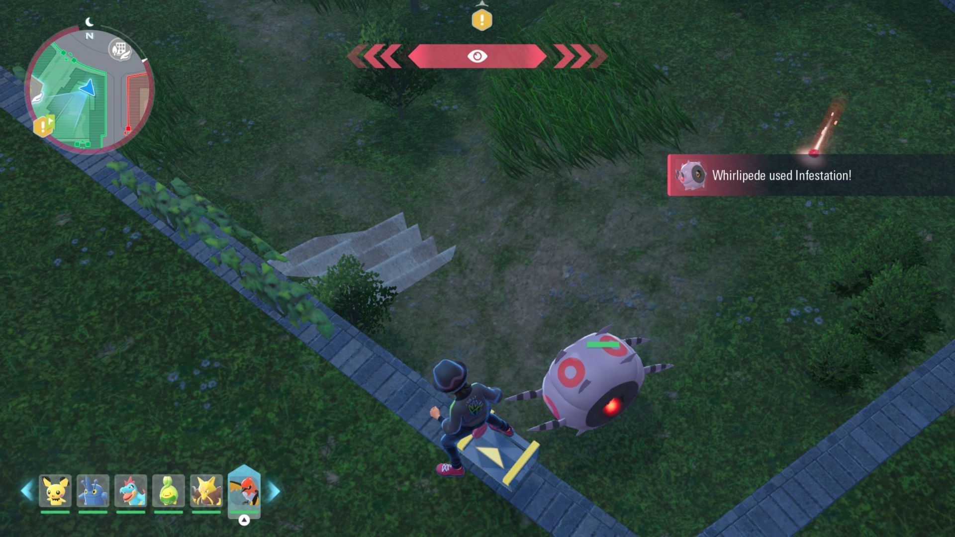This area in Wild Zone 5 will be guarded by an Alpha Whirlipede (Image via The Pokemon Company)