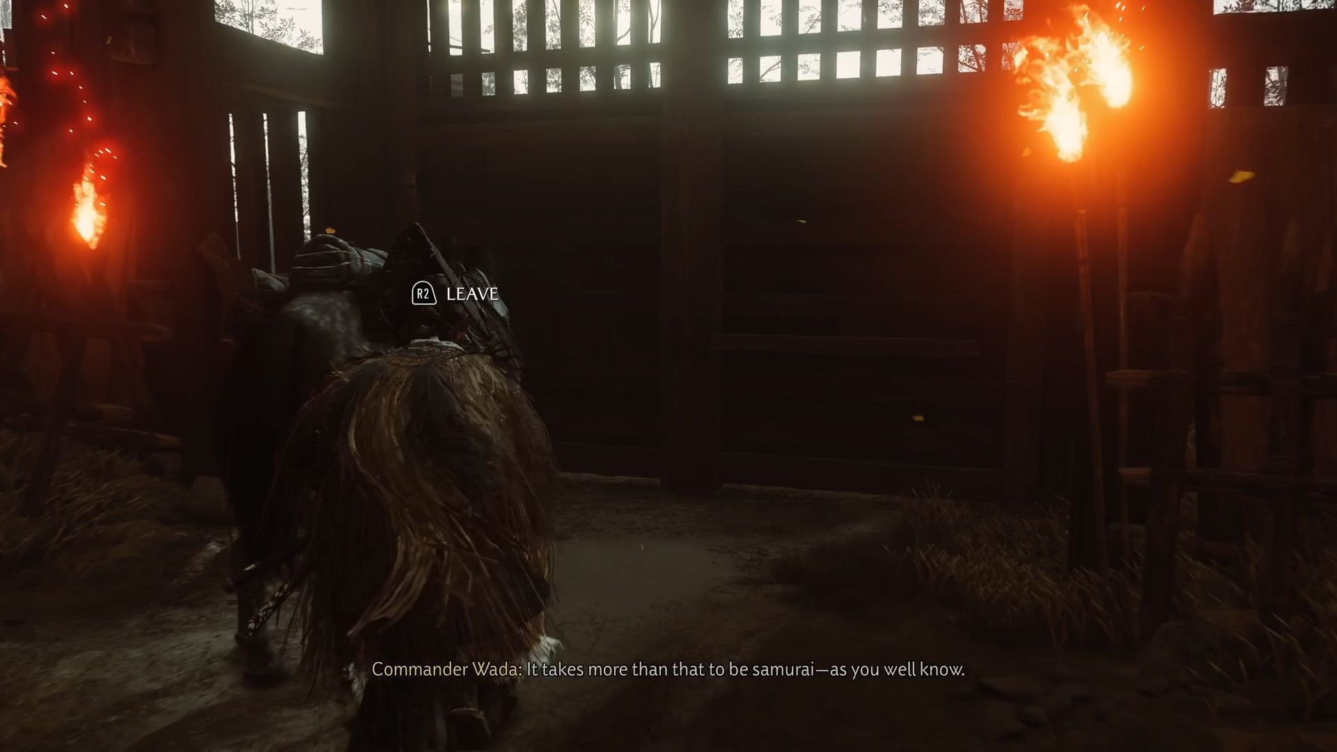 Exit the Matsumae camp (Image via Sportskeeda Gaming || Sucker Punch)