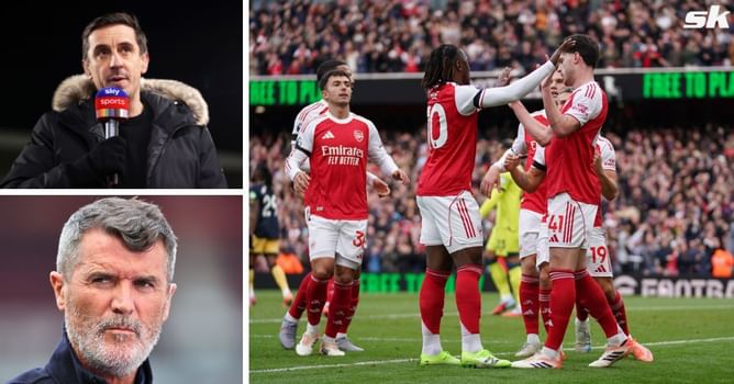 “Their defence is the whole team” - Gary Neville refuses to agree with Roy Keane as they predict winner of Arsenal vs Crystal Palace