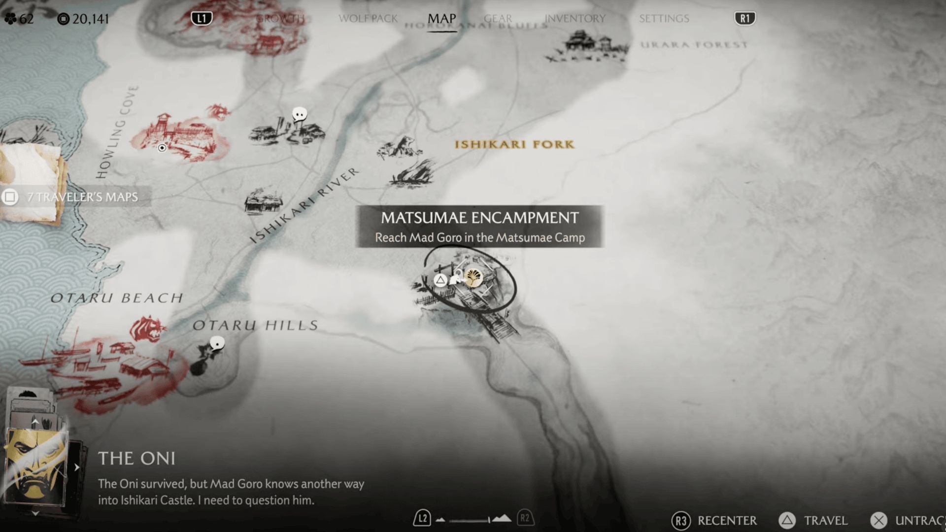 Location of the Matsumae Encampment (Image via Sucker Punch)