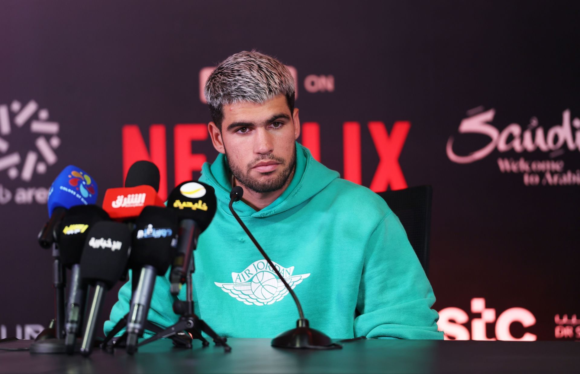 Carlos Alcaraz at the Six Kings Slam 2025 press conference - Source: Getty