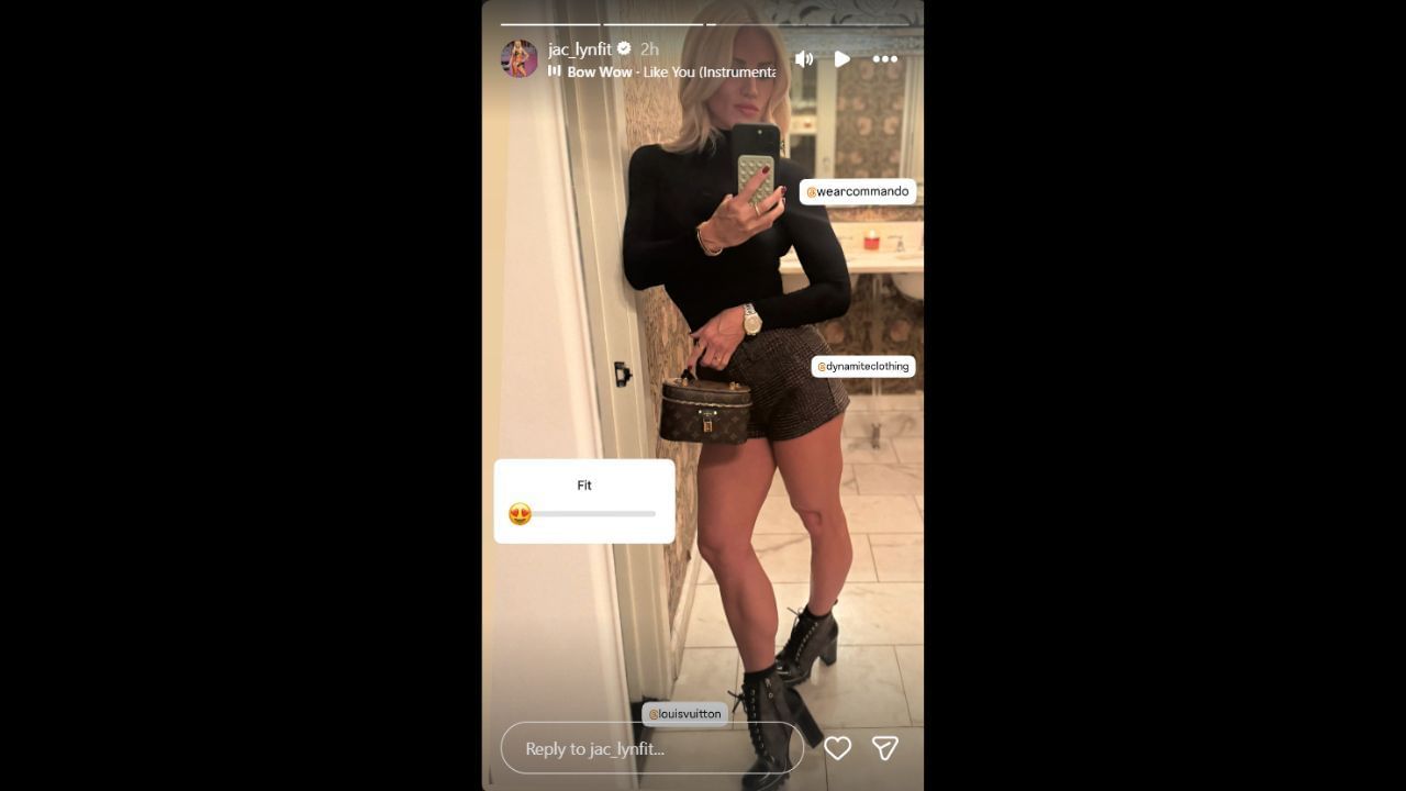 Screenshot of Jaclyn Cordeiro&#039;s Instagram Story (Image from- Instagram.com/@jac_lynfit IG Stories)