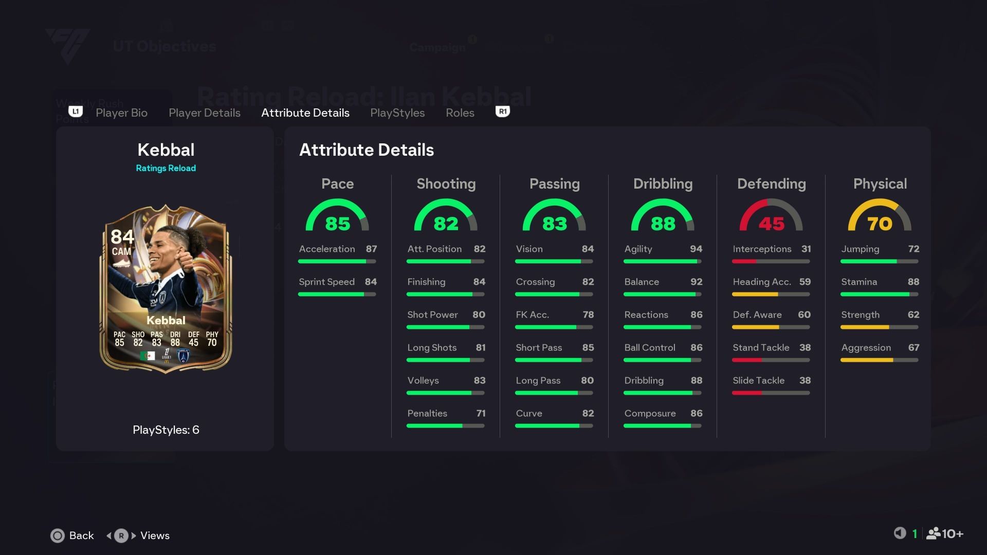 The stats (Image via EA Sports)