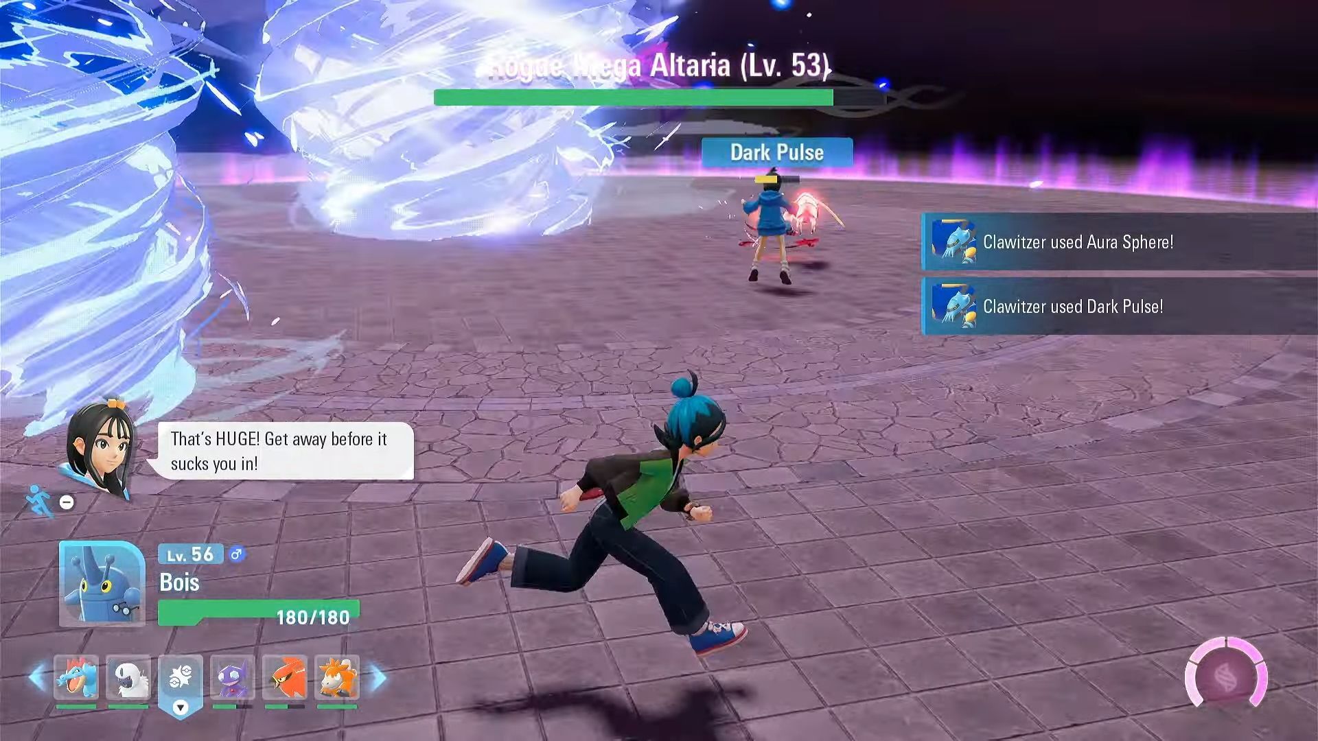 Be careful of giant whirlwinds (Image via The Pokemon Company || YouTube/@ZaFrostPet)