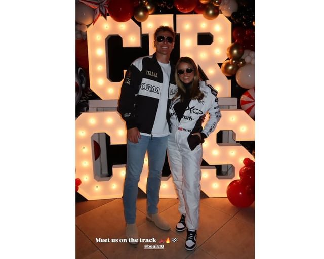 Bo Nix&#039;s wife Izzy poses together as the QB was dressed as a Brad Pitt-inspired F1 look for 2025 Halloween party [Pics] [IG/@izzysmokenix]