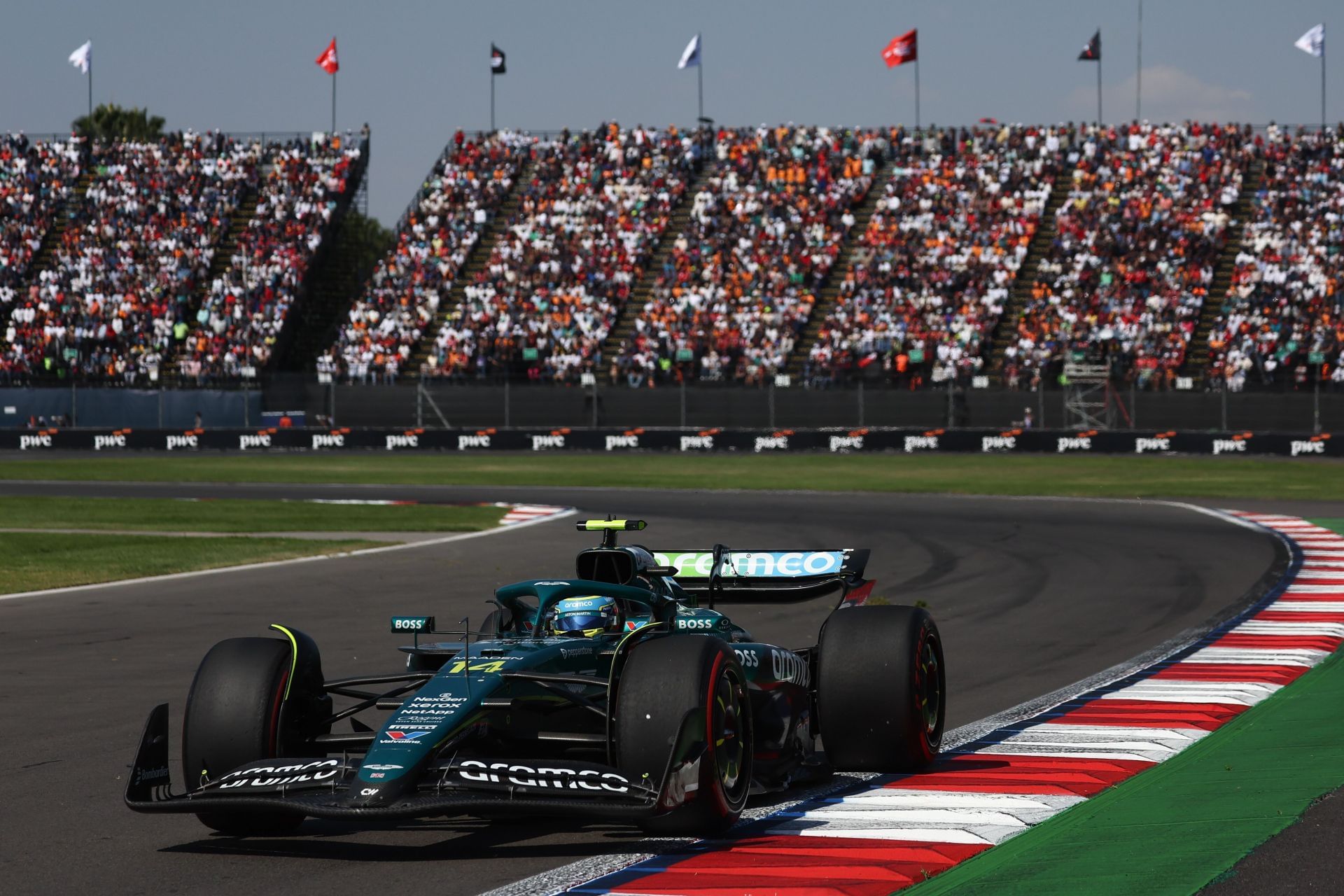 Fernando Alonso of Aston Martin Aramco during the Formula 1 Grand Prix of Mexico City at Aut&oacute;dromo Hermanos Rodr&iacute;guez in Mexico City - Source: Getty