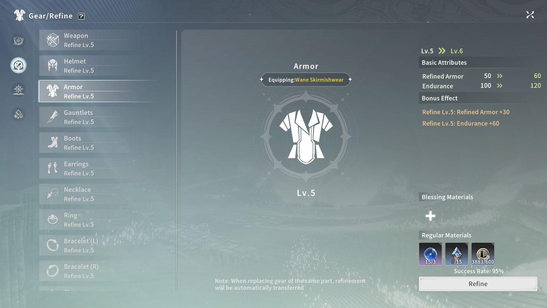 Refine all gear to at least Level 5 (Image via A Plus)