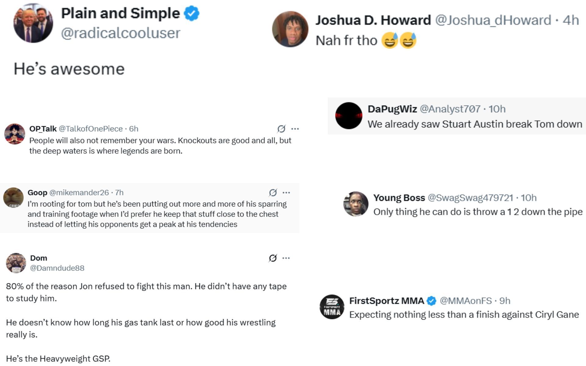 Fan reactions [Screenshots courtesy: @RedCorner_MMA on X]
