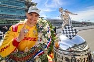 Alex Palou poses with the Borg-Warner Trophy after winning the 109th Running of the Indianapolis 500 - Source: Getty