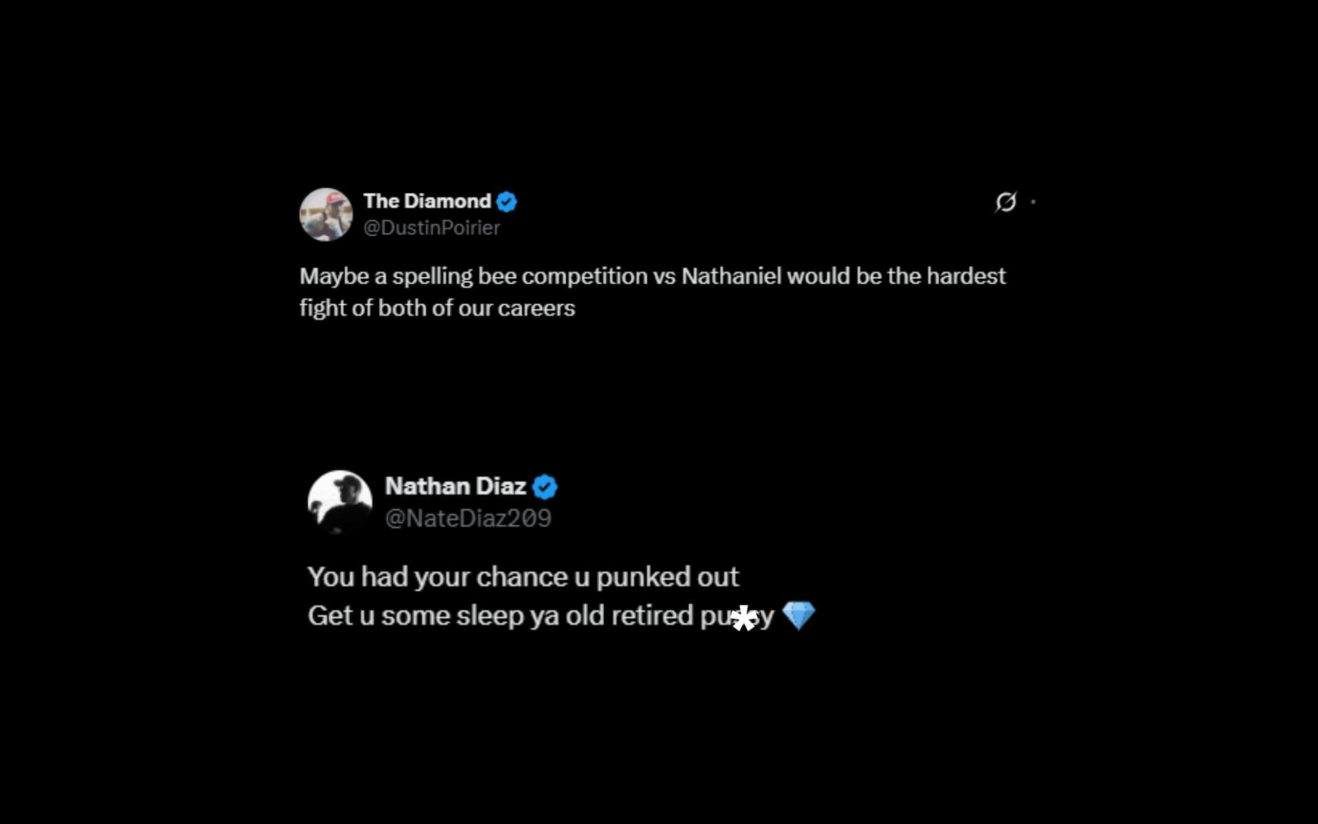 Dustin Poirier and Nate Diaz return to X.