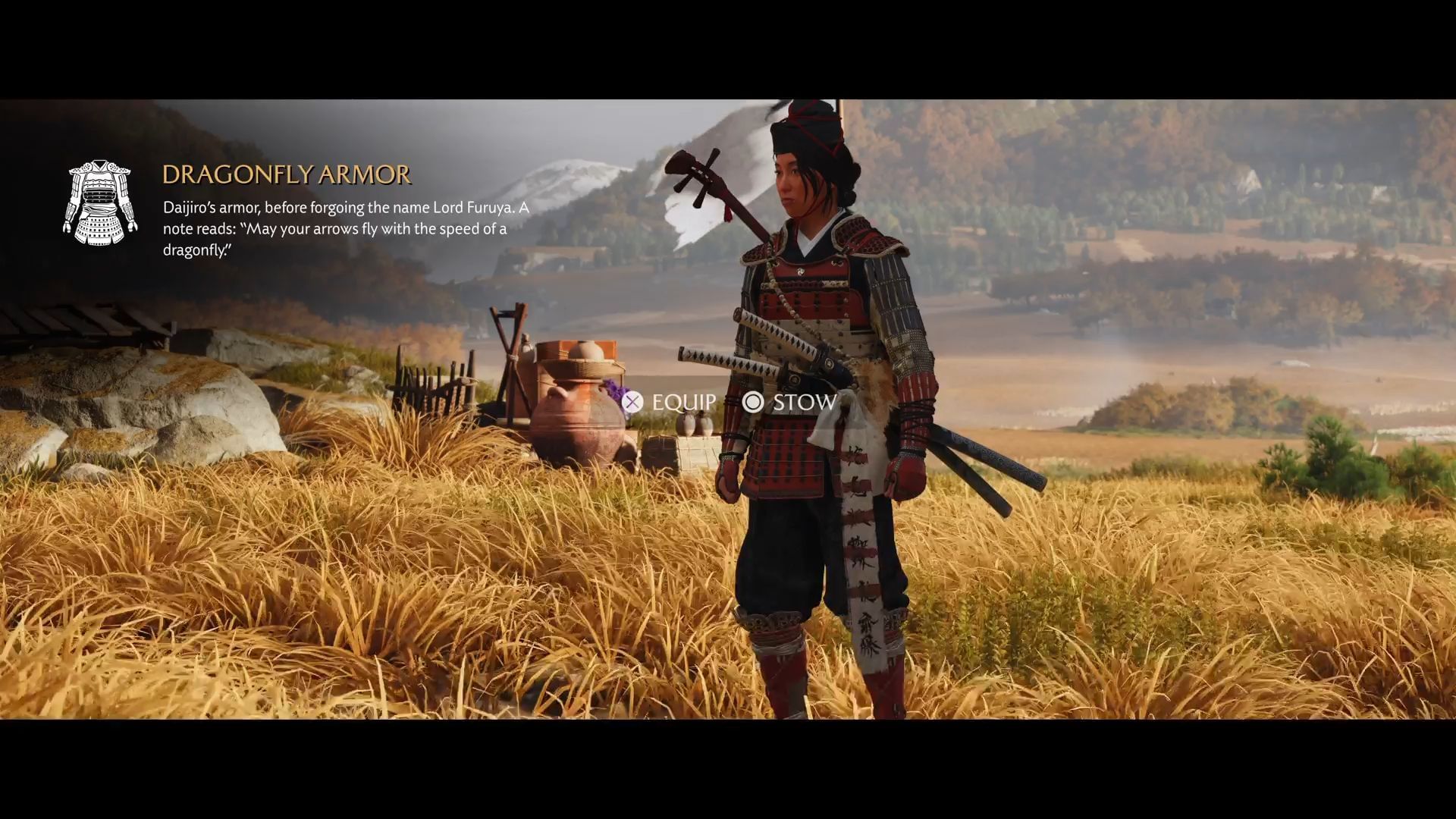 Concluding the Dragonfly Armor quest (Image via Sportskeeda Gaming || Sucker Punch)