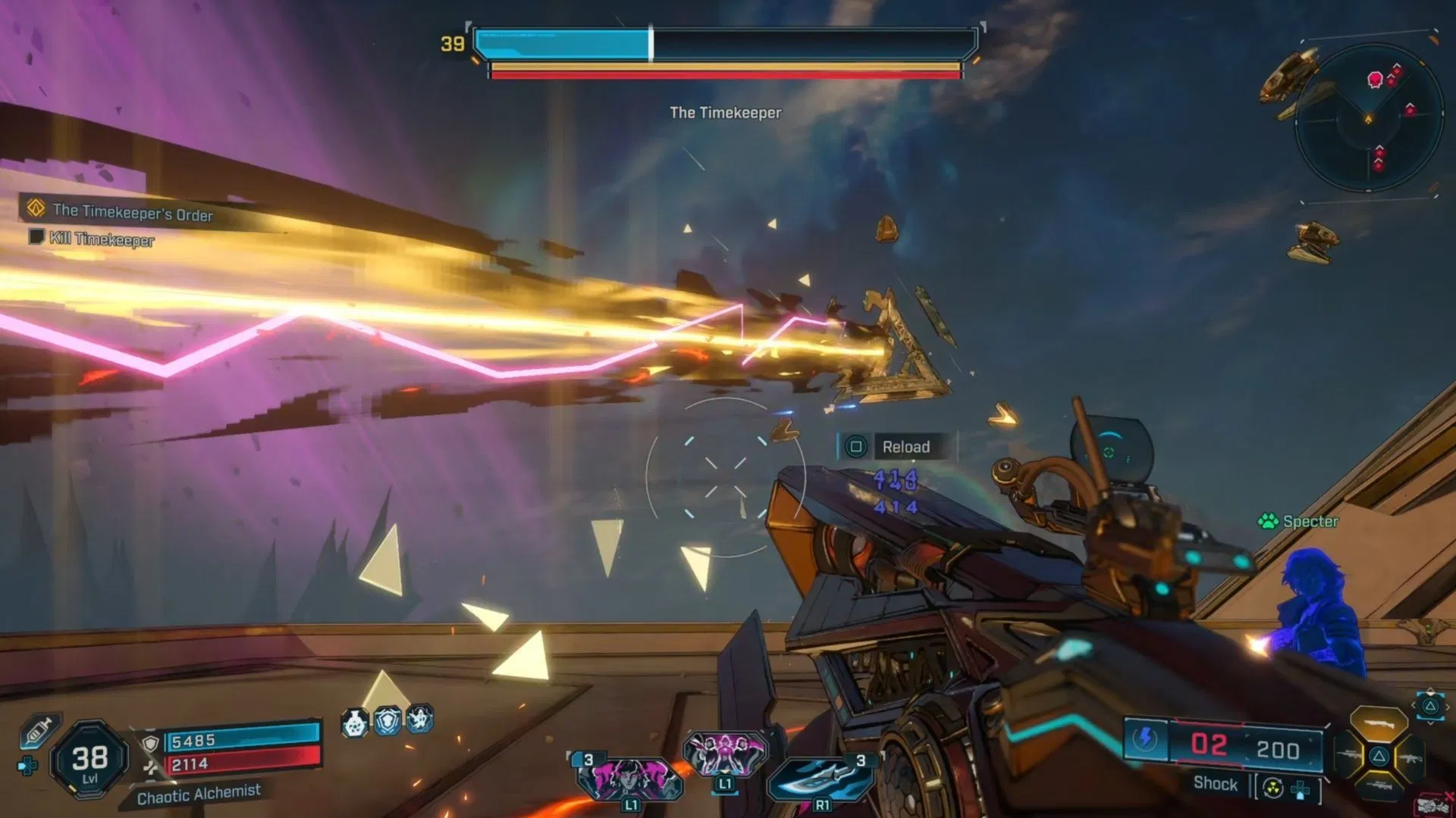 The Timekeeper awaits at the end of The Timekeeper&#039;s Order in Borderlands 4 (Image via 2K Games)