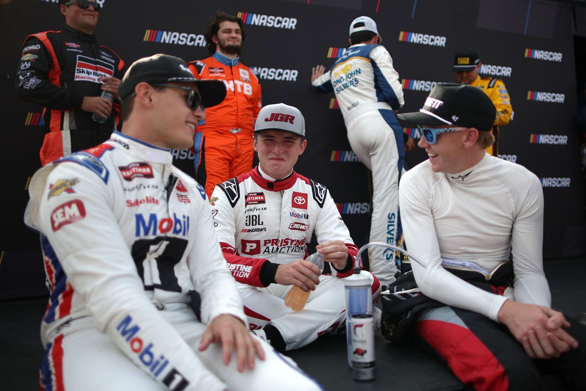 Brent Crews (C), Connor Zilisch (R), and Corey Heim at The Glen. Source: Getty
