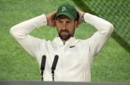 Novak Djokovic during a press conference at the 2025 Wimbledon Championships (Source: Getty)