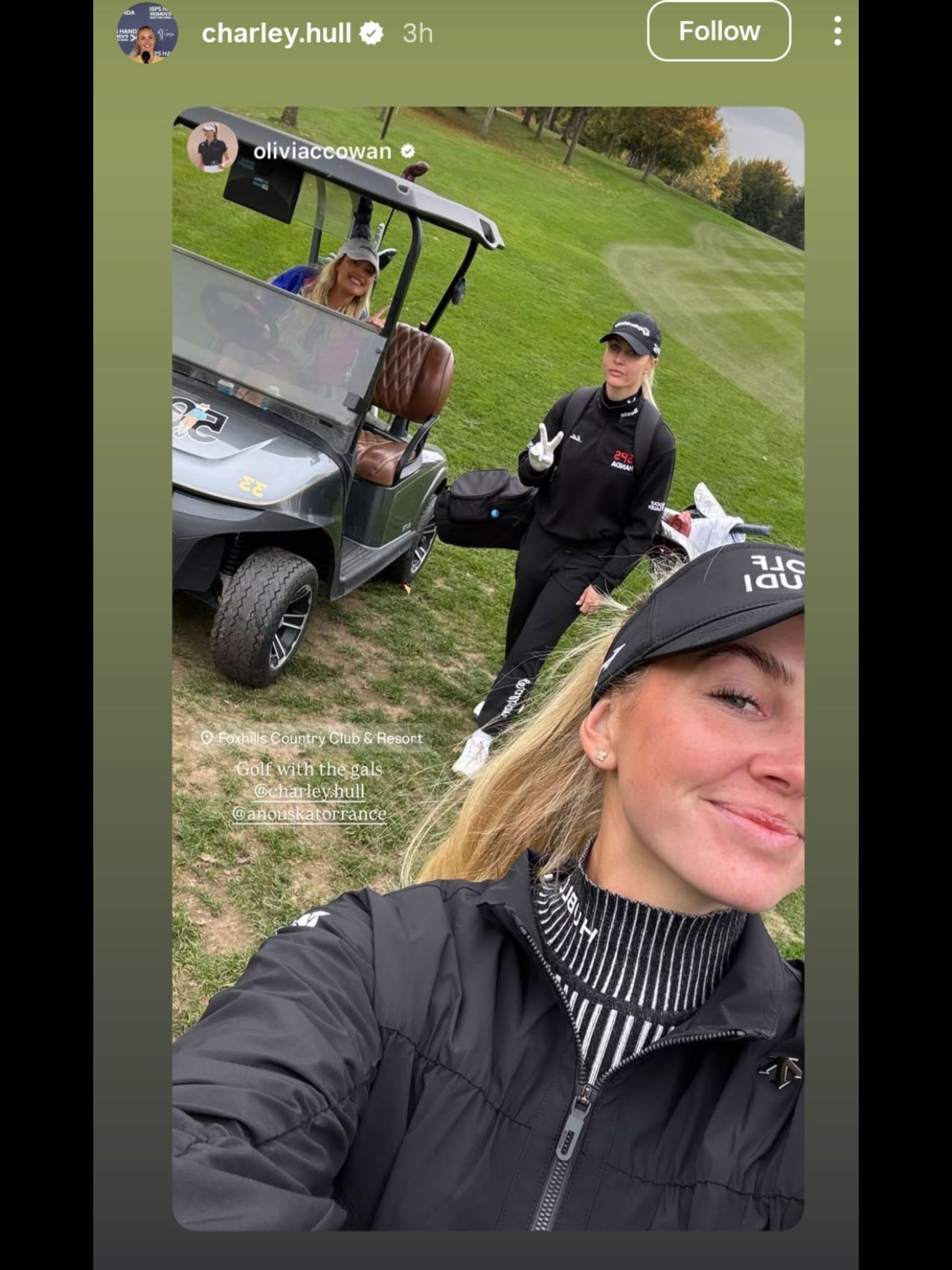 Screenshot from Hull&#039;s Instagram story / Source: @charley.hull on IG