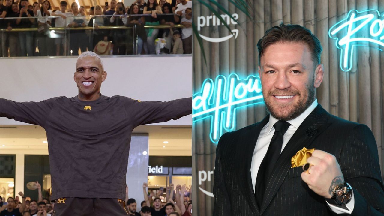 Charles Oliveira (L) and Conor McGregor (R)