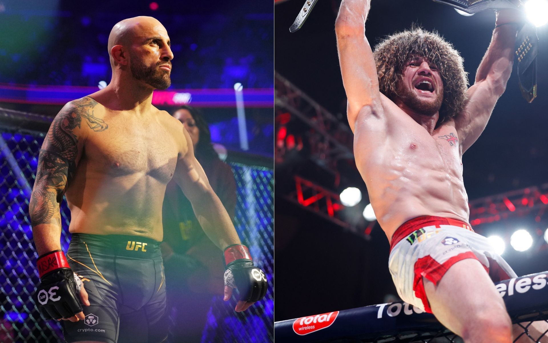 Both Alexander Volkanovski (left) and Merab Dvalishvili (right) hold UFC championships. [Images courtesy: Getty Images]