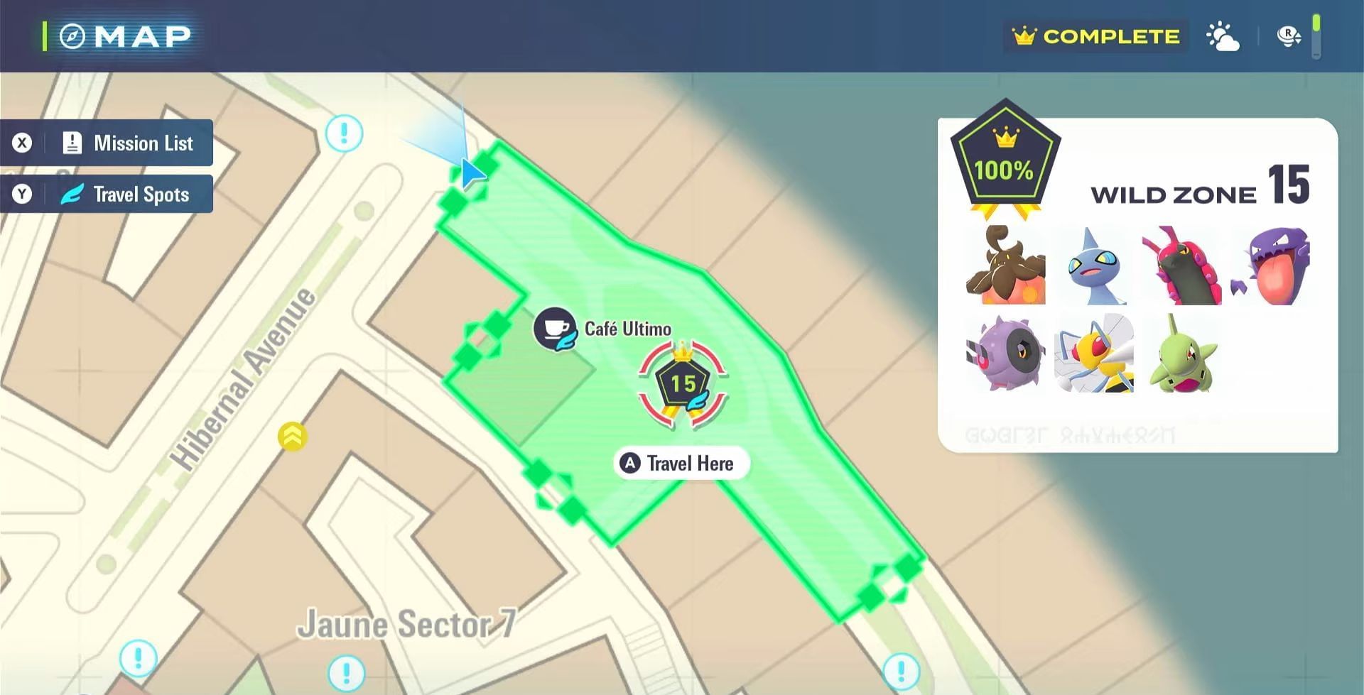 Lumiose City&#039;s Wild Zone 15 (Image via The Pokemon Company|| DuckTape Gaming on YouTube)