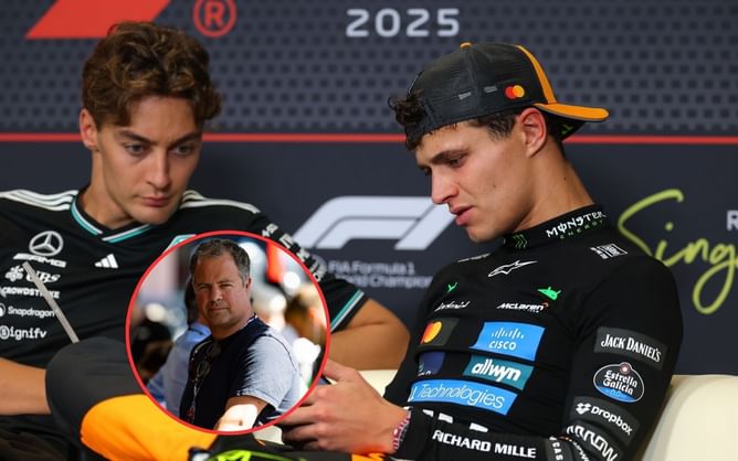 "It's one question each": Lando Norris takes a cheeky dig at Ted Kravitz with a subtle hint to his George Russell revelation in his book
