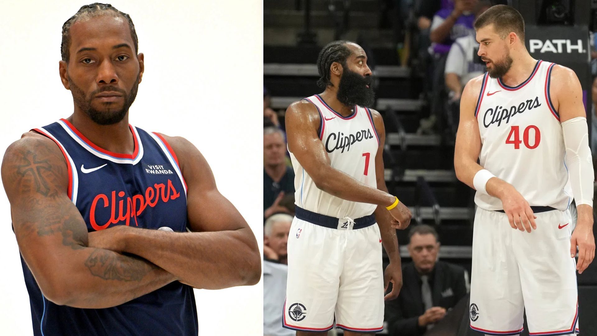 James Harden and Ivica Zubac in stitches at Kawhi Leonard