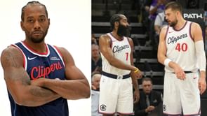 James Harden and Ivica Zubac in stitches at Kawhi Leonard's nonchalant attempt at painting
