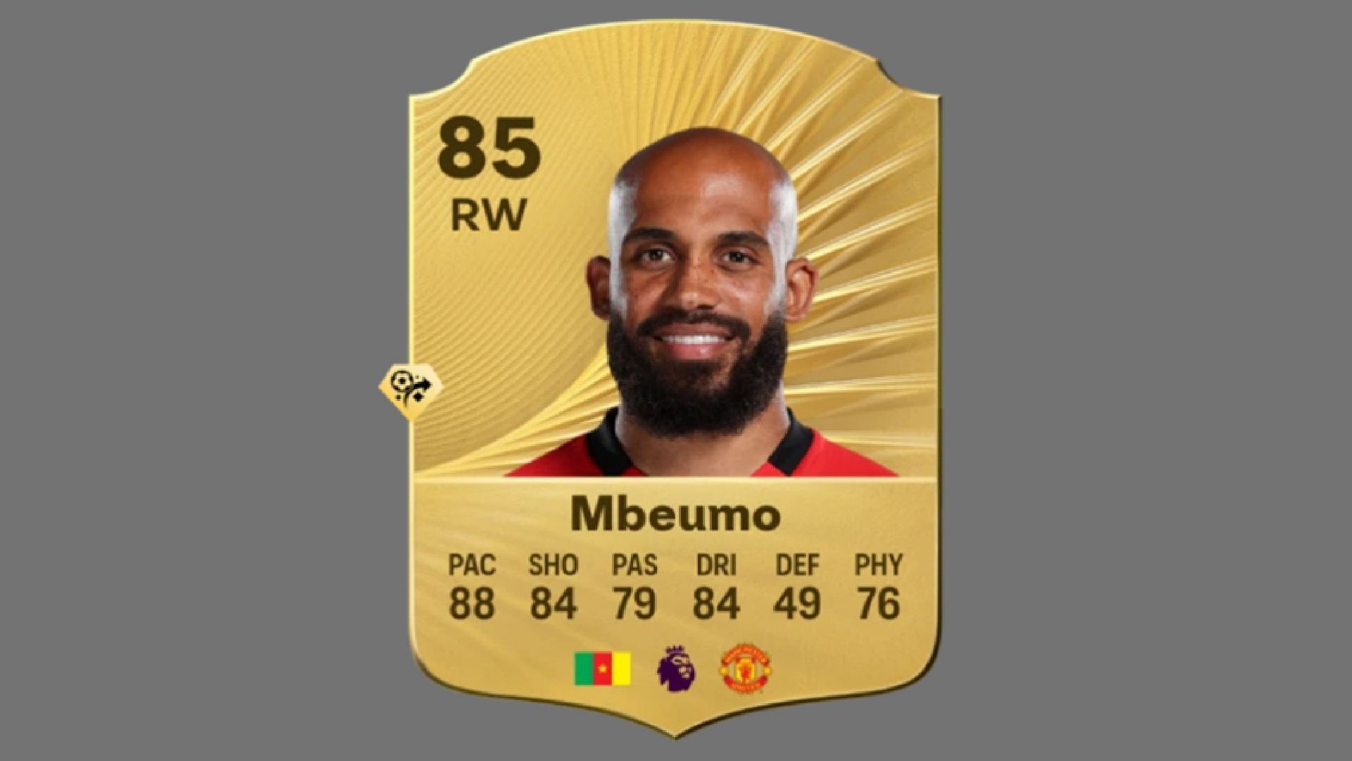 Bryan Mbuemo&#039;s player card in FC 26 (Image via EA Sports)