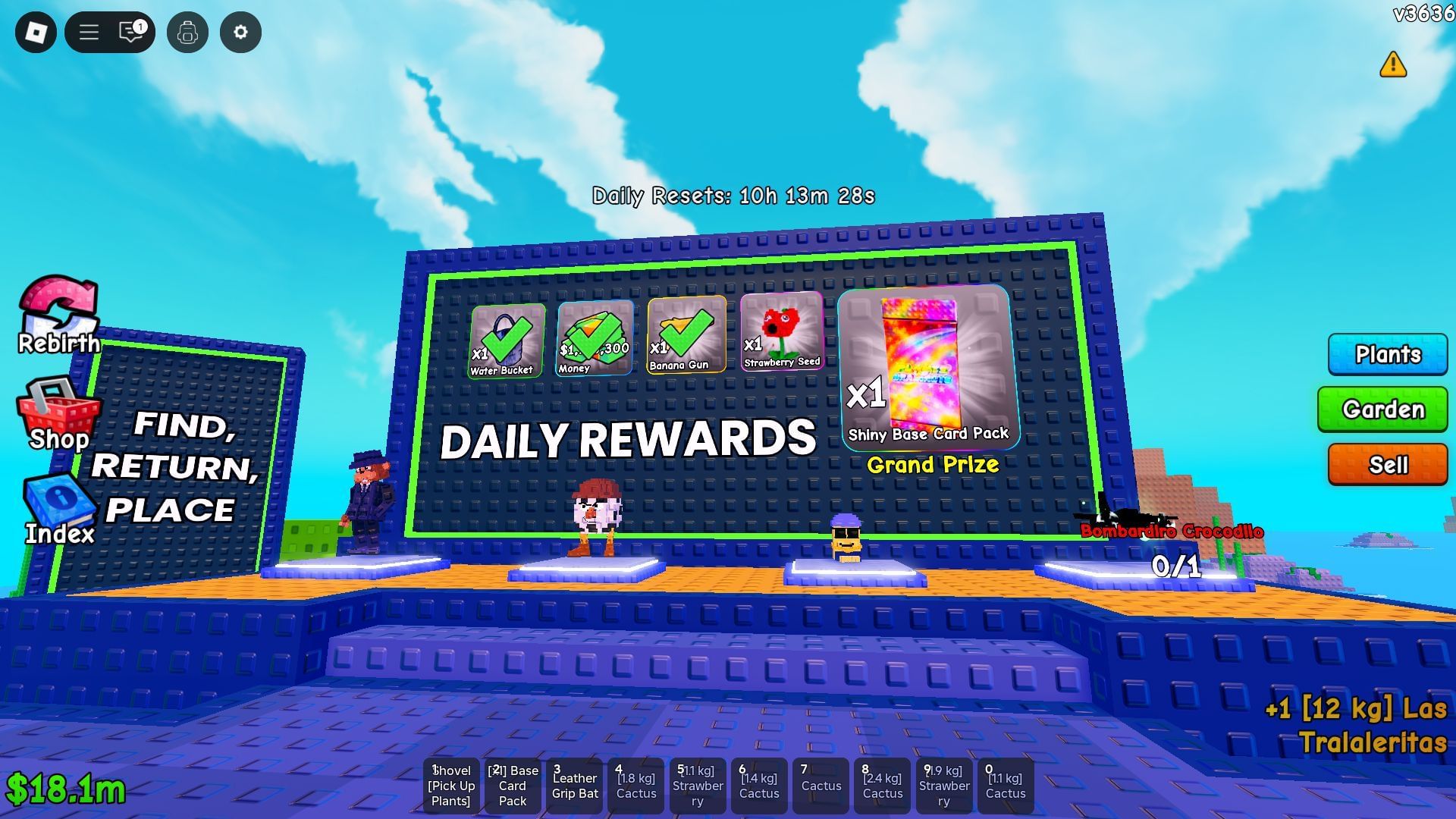 The Daily Rewards system (Image via Roblox)