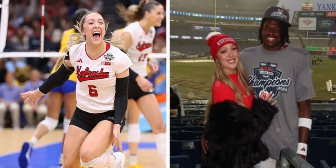 Nebraska Volleyball's Laney Choboy gushes over boyfriend and fellow Husker Daniel Jeremiah's appearance at college football