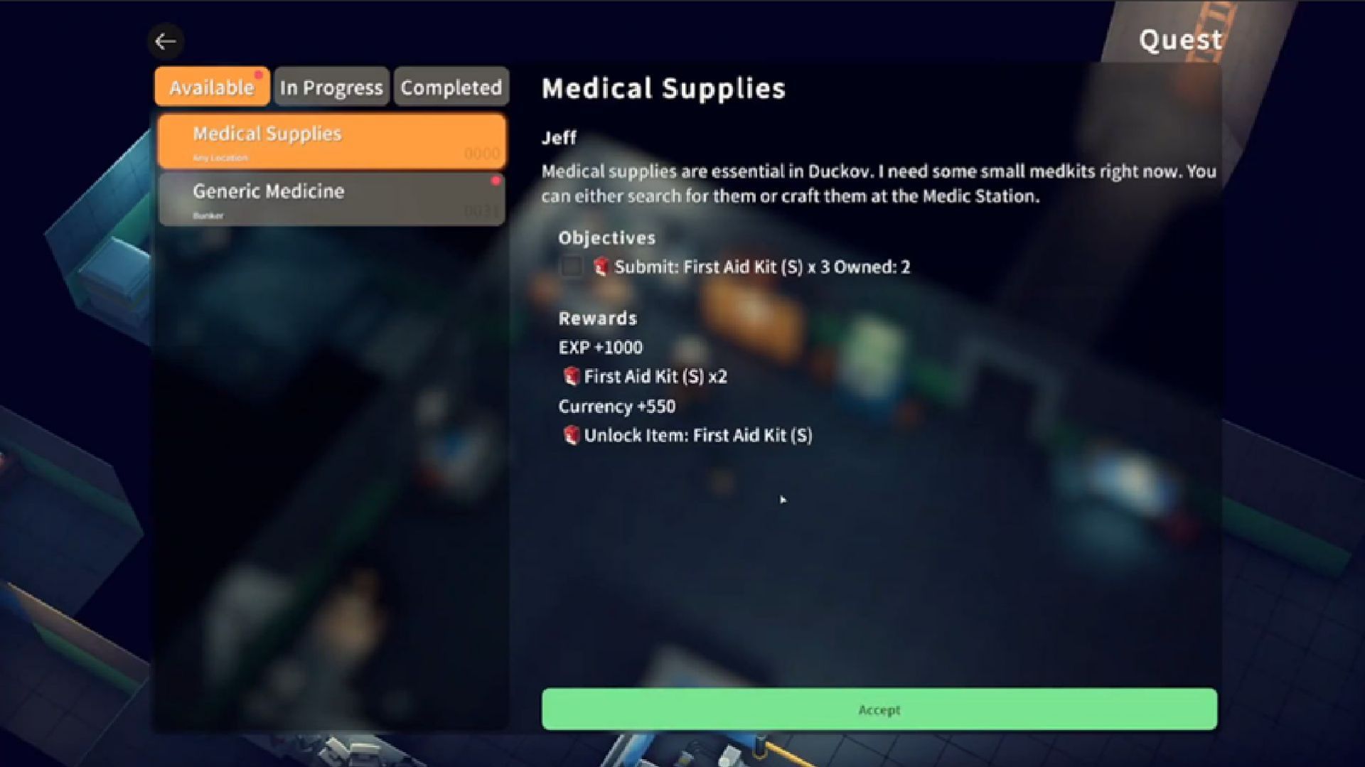 Escape from Duckov: Medical Supplies quest guide