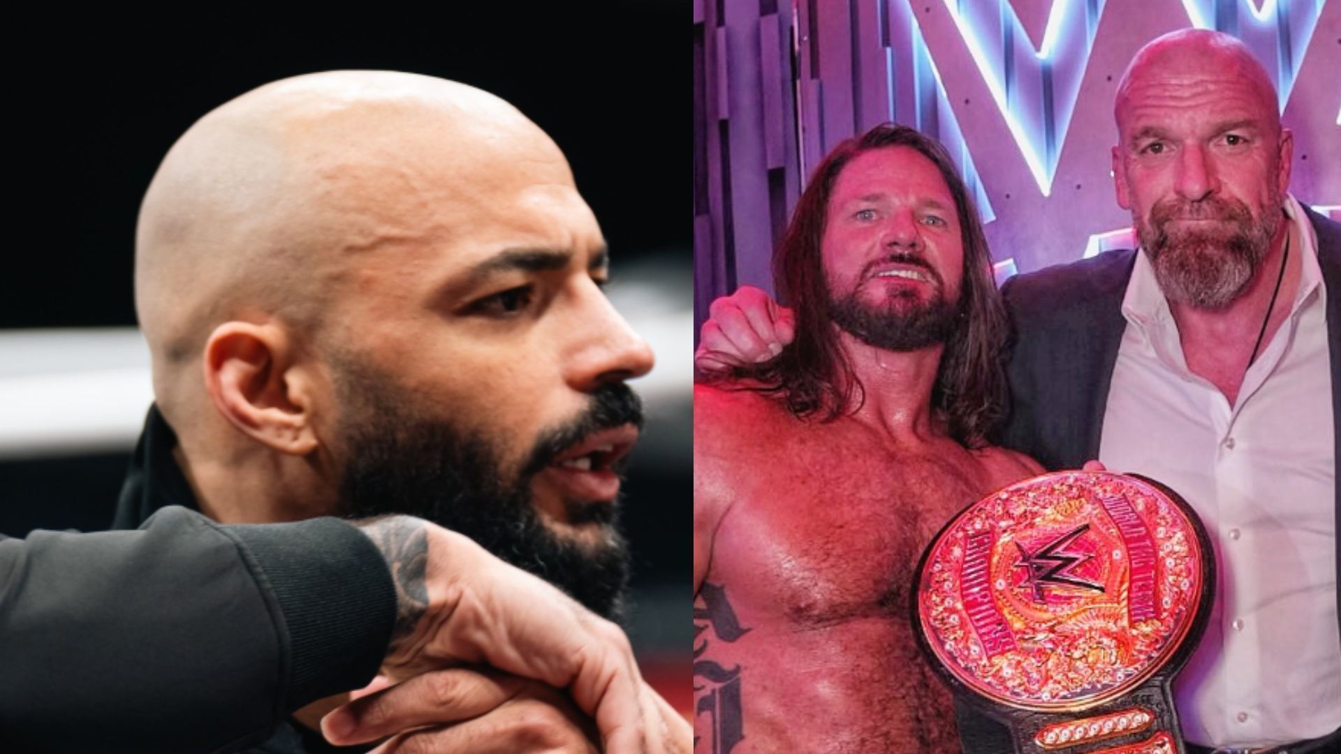Ricochet was once a WWE star. (Images via AEW Facebook and WWE Instagram) 