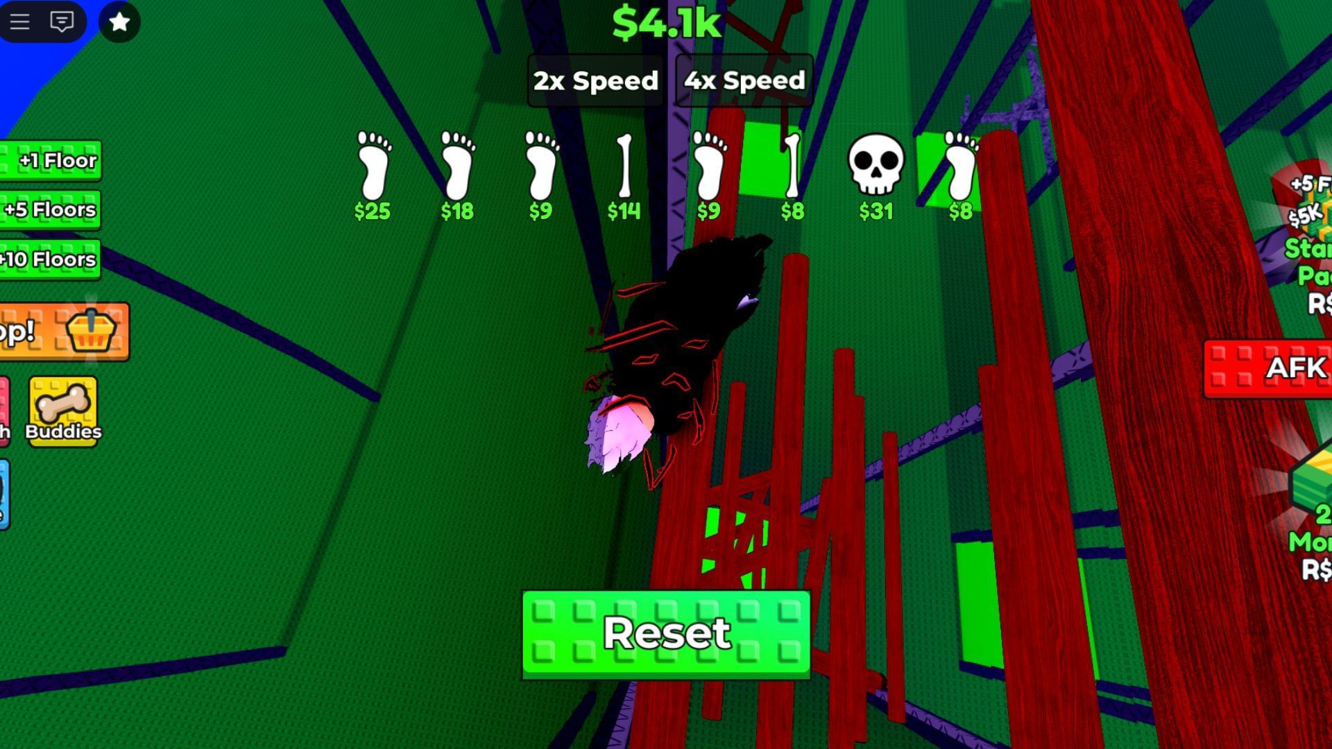The more bones you break, the more money you will receive (Image via Roblox)