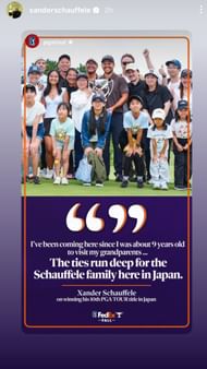 Xander Schauffele's Instagram story - Source - @xanderschauffele on Instagram