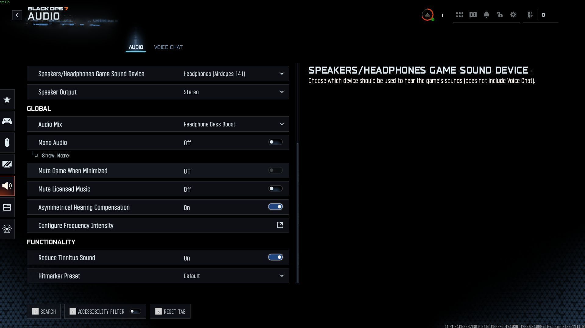 Page 2 of Audio settings of BO7 beta (Image via Activision)