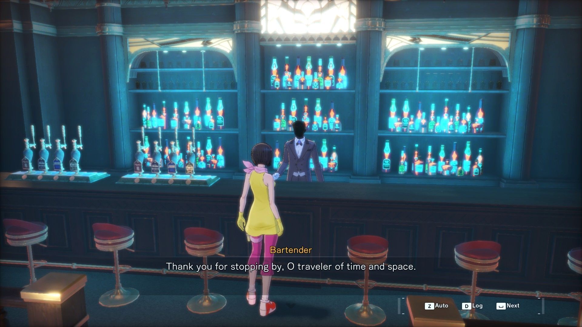 The bartender of the In-Between Theater will sell you the Iron Slash 1 (Image via Sportskeeda, Bandai Namco)