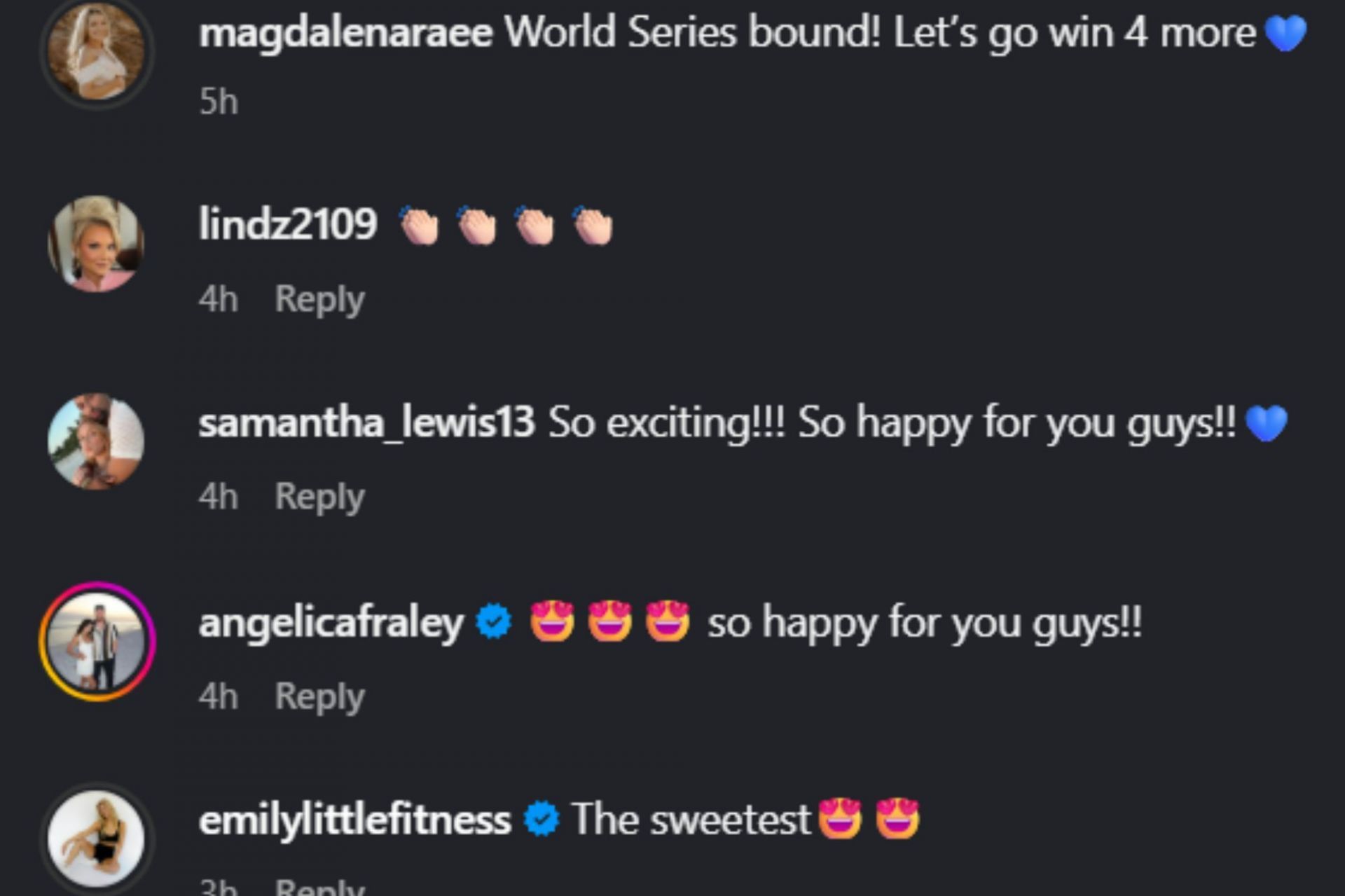 Screenshot of comments [Image Source: Instagram/magdalenaraee]